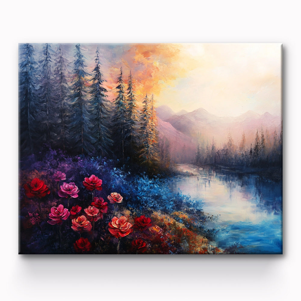 Roses in the Forest Painting By Number 1