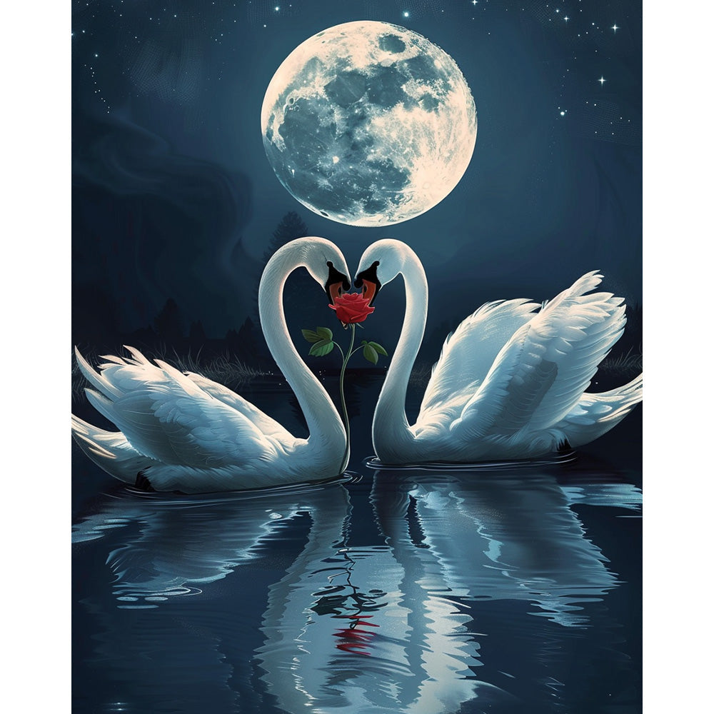 The Moon and The Swan Painting By Number 2