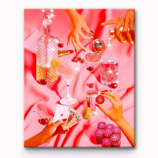 Cherry Cocktail Painting By Number 1