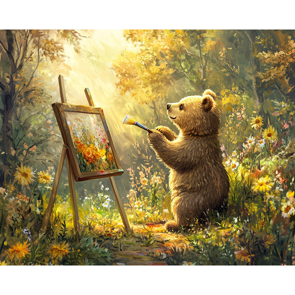 Painter Bear Painting By Number 2