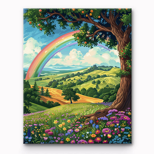 Rainbow Landscape Painting By Number 1