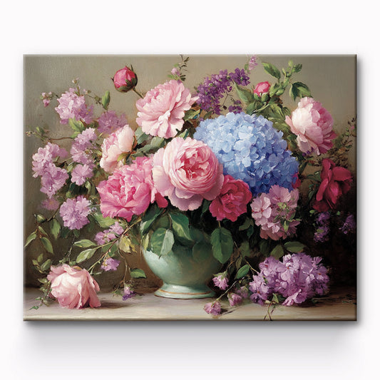Flowers In Vase Painting By Number 1