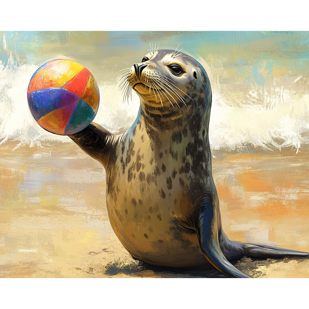 Seal Playing Pickleball Painting By Number 2