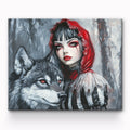 Little Red Riding Hood And The Grey Wolf Painting By Number 1