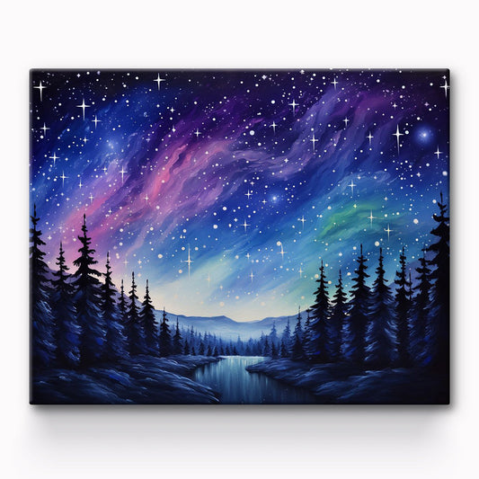 Forest By Starlight Painting By Number 1