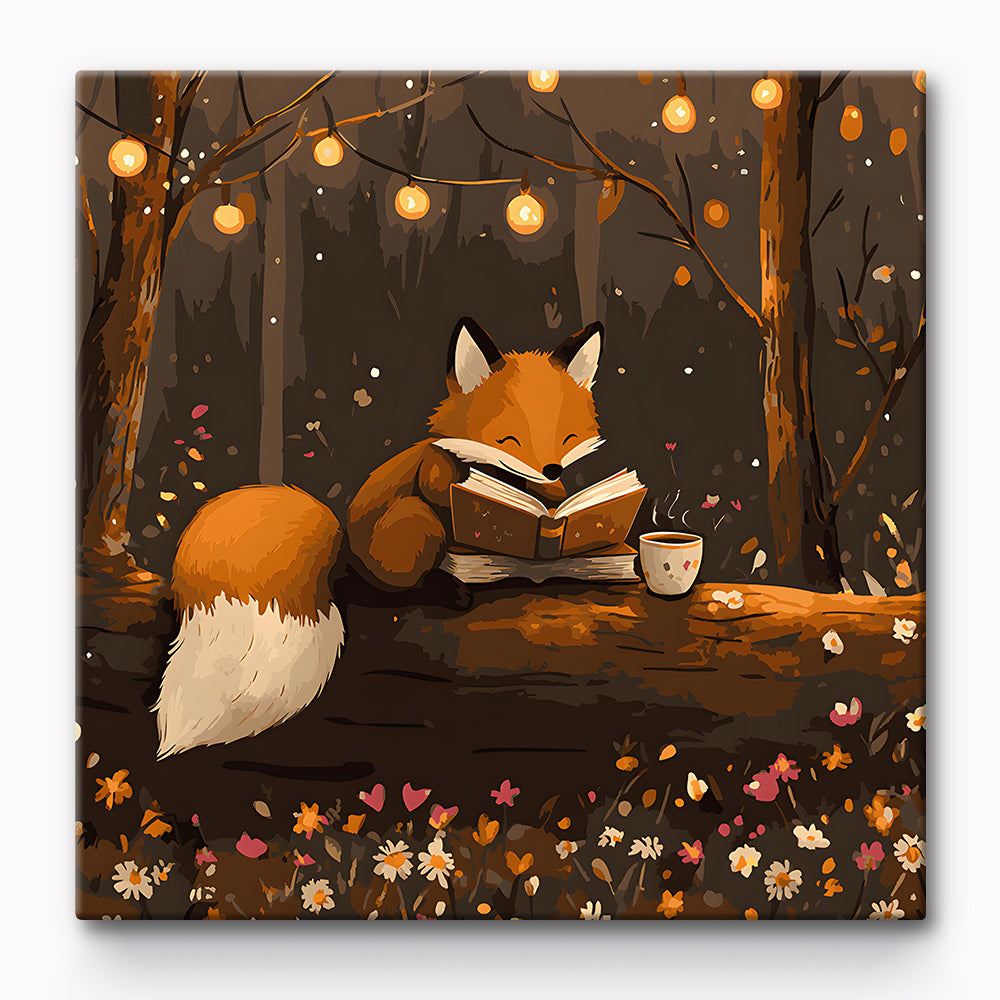 Fox Who Reads Books 30x30cm Painting By Number 1
