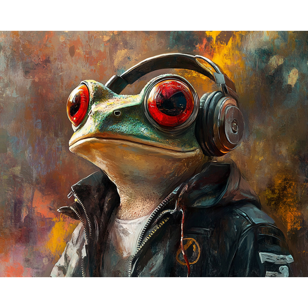 Frog Listening To Songs Painting By Number 2