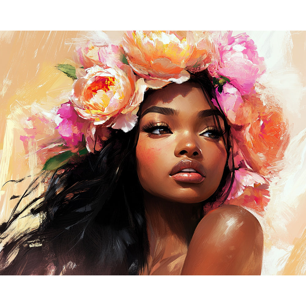 Flower Girl Painting By Number 2