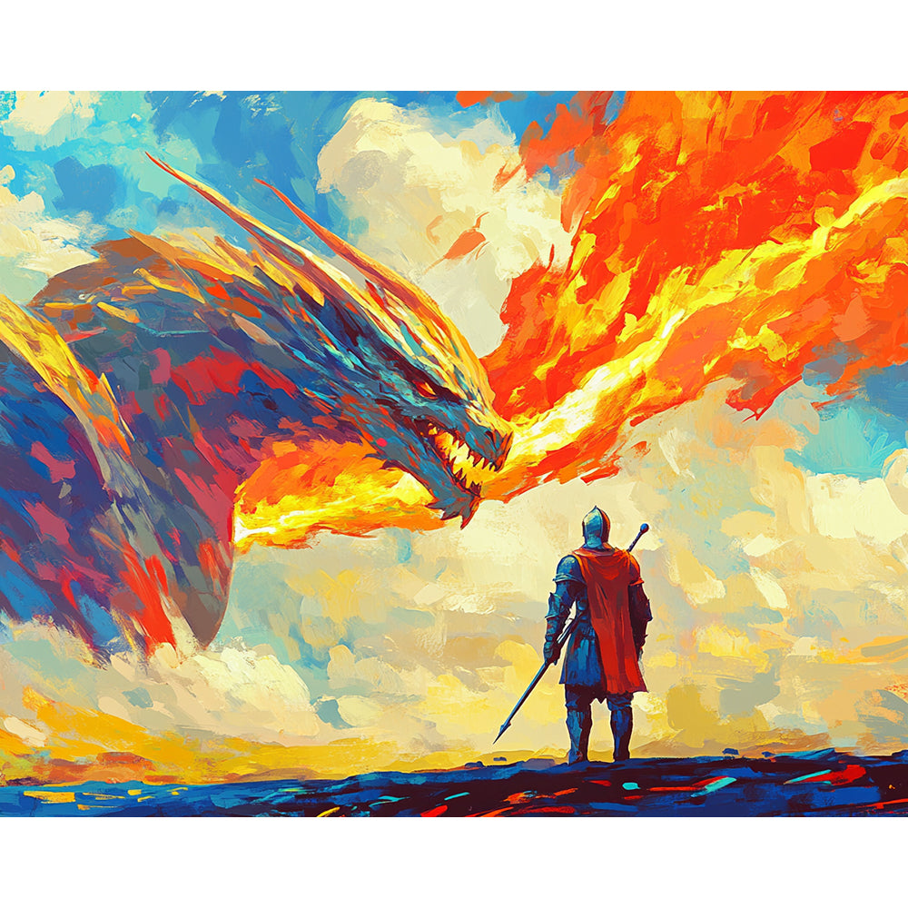 Dragon and Knight Painting By Number 2