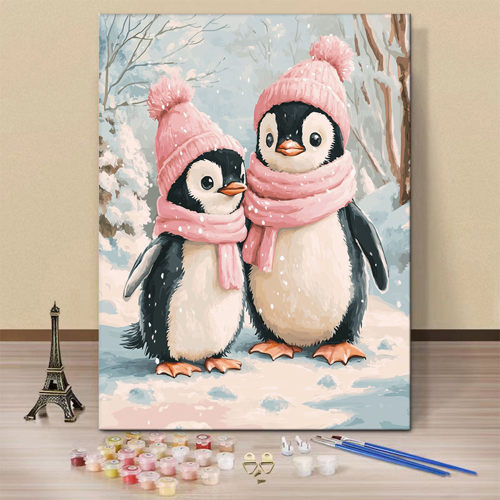 Love Penguin Painting By Number 2