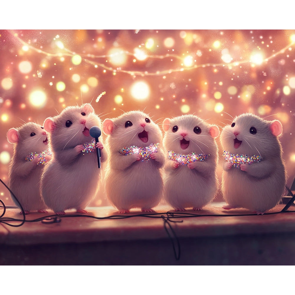 Hamsters Singing In Chorus Painting By Number 2