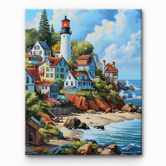 Seaside Houses Painting By Number 1