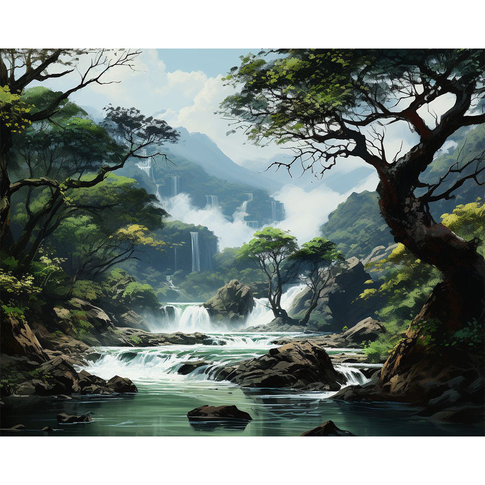 Mountain And Flowing Water 36 Color Painting By Number 2