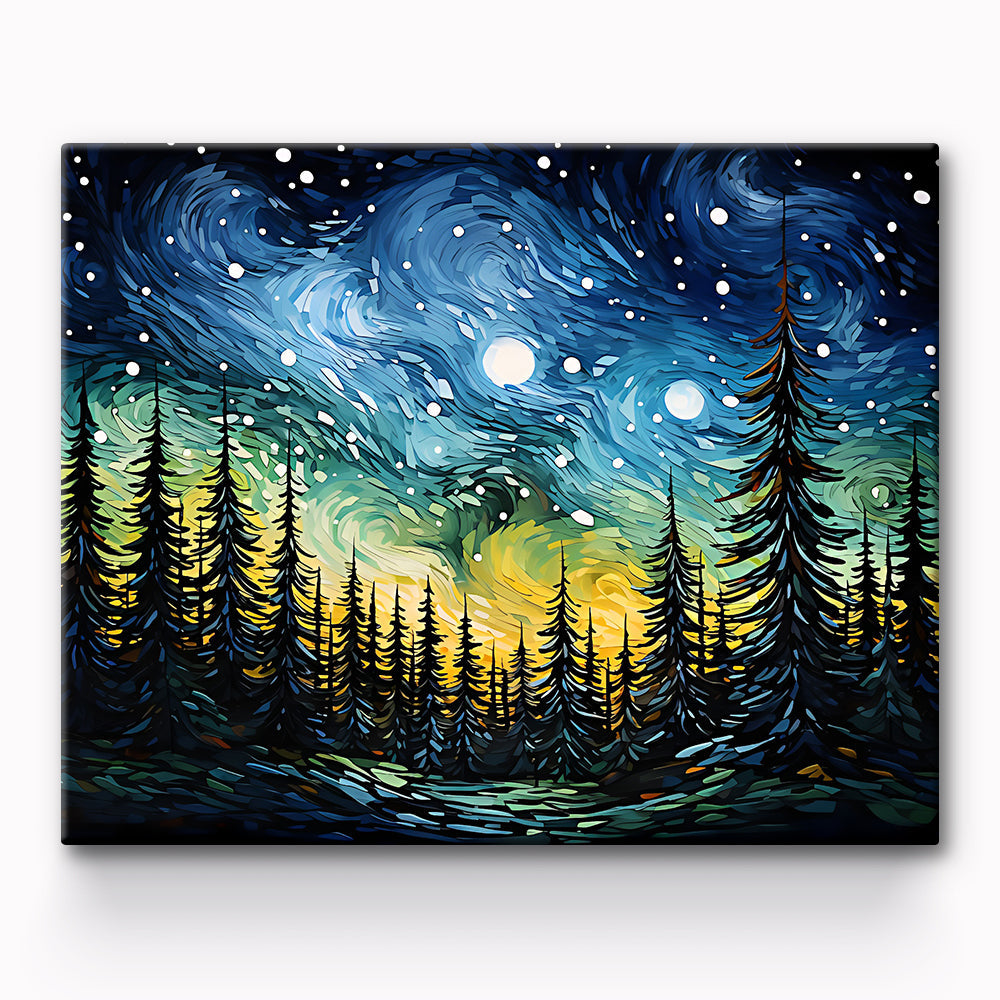 Forest By Starlight 36 Color Painting By Number 1