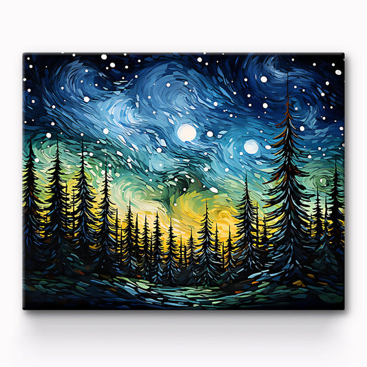 Forest By Starlight 36 Color Painting By Number 1