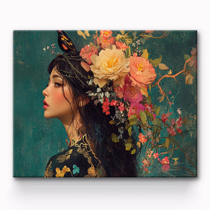 Flower Girl Painting By Number 1
