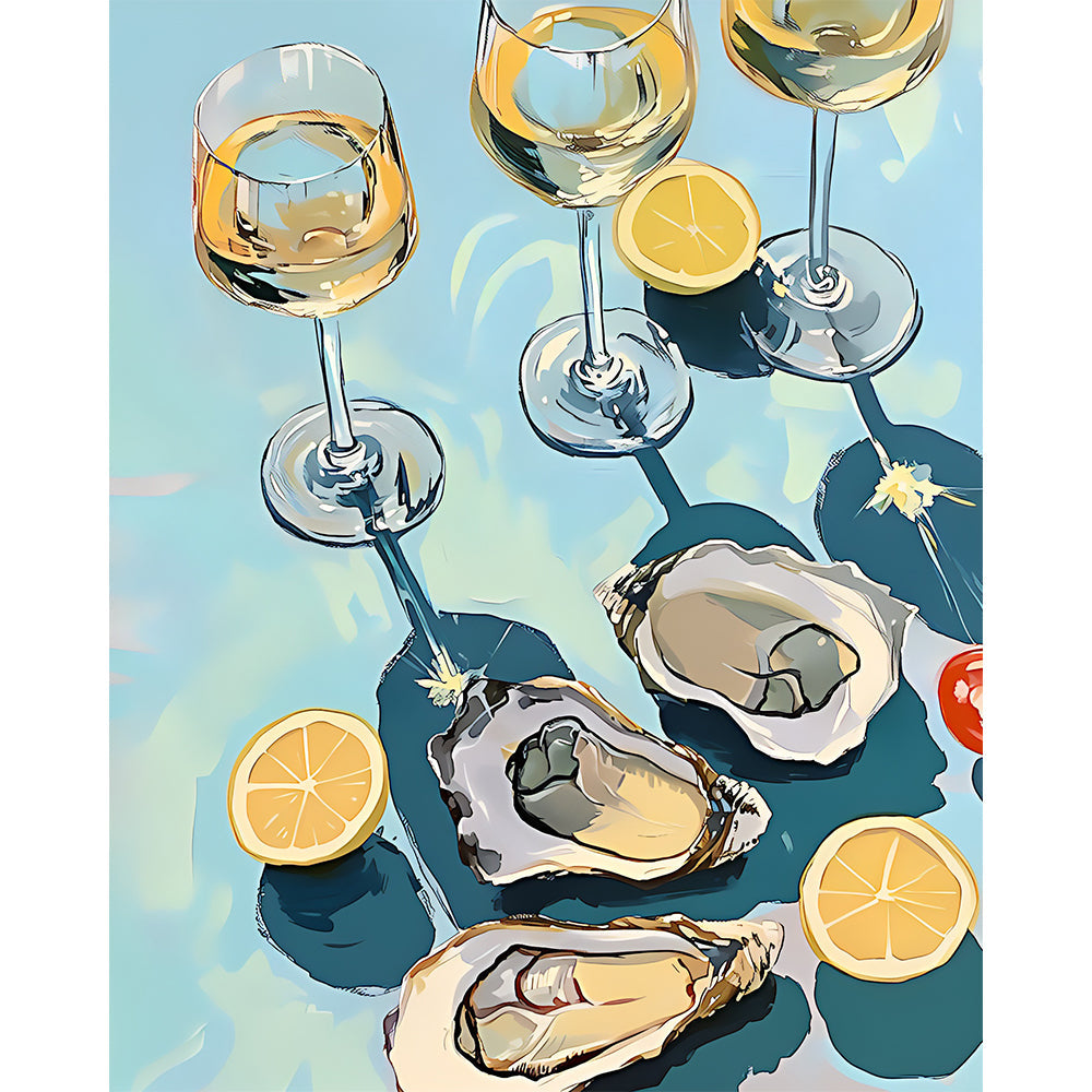 Seafood Feast At The Table Painting By Number 2