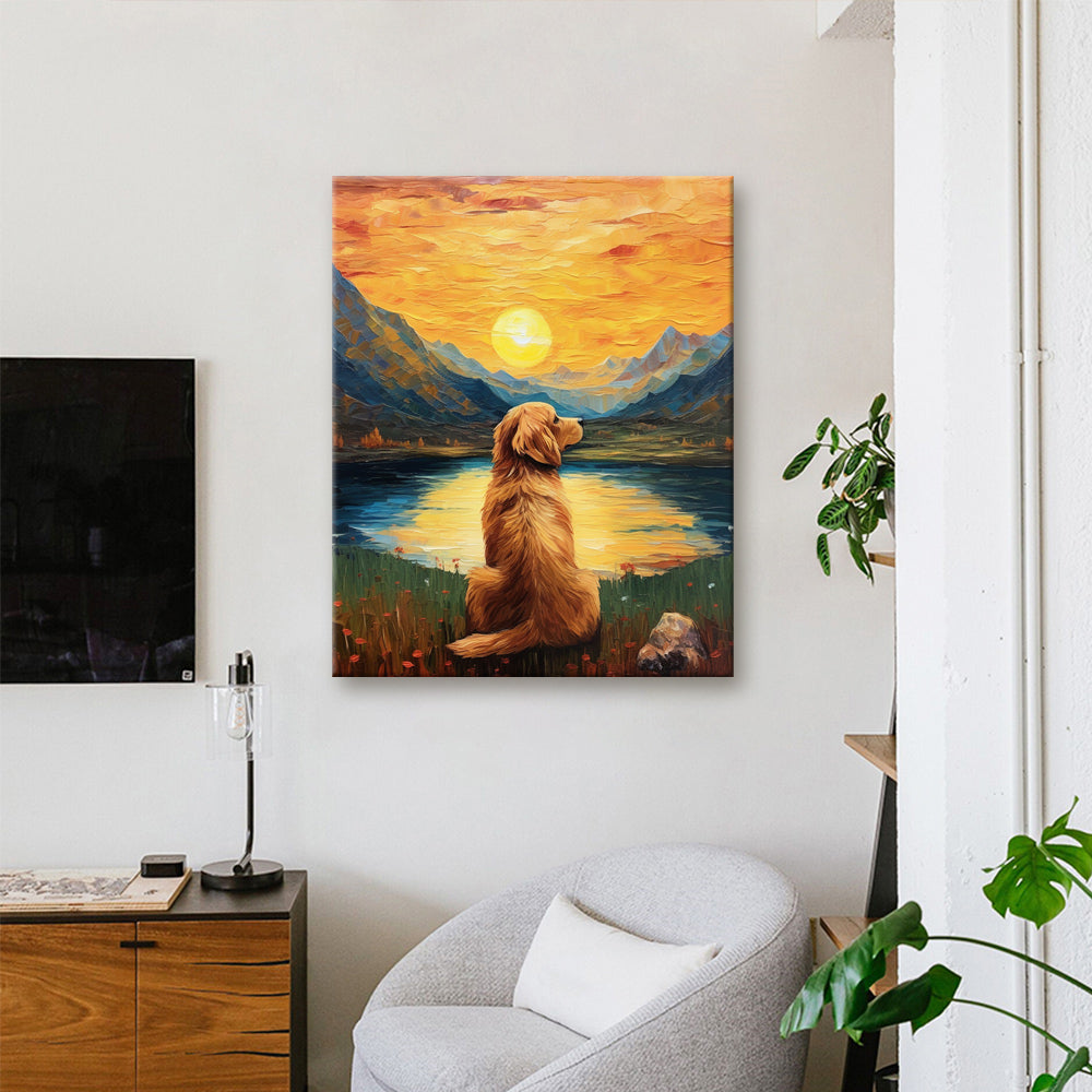 Sunrise Mountain Puppy Painting By Number 2