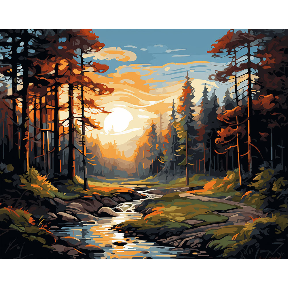 Forest Stream Painting By Number 2