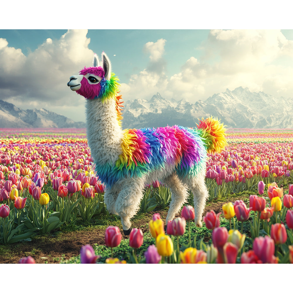 Rainbow Alpaca Painting By Number 2