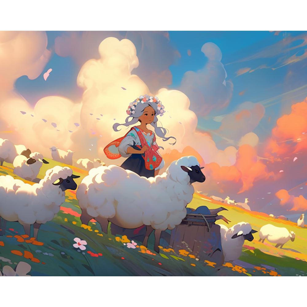 The Girl With The Goats Painting By Number 2