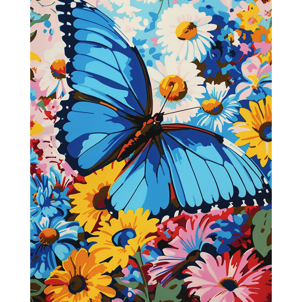 Butterfly in the Flower Painting By Number 2