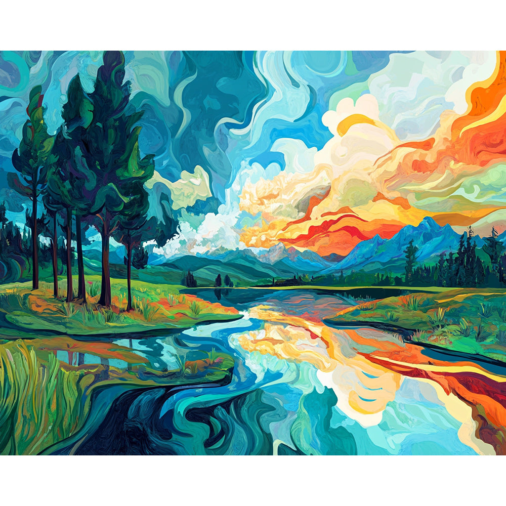 Mountain Landscape Painting By Number 2