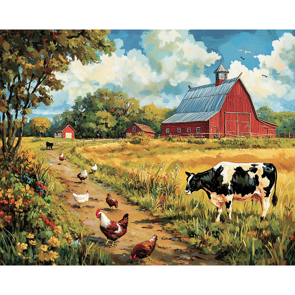 Farm With Animals Painting By Number 2