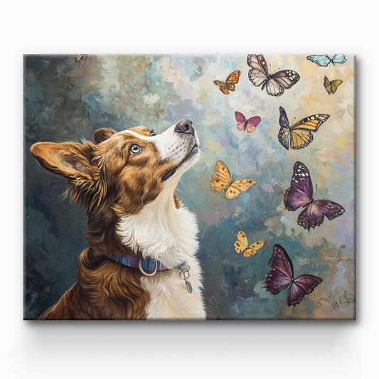 Butterfly And Dog Painting By Number 1