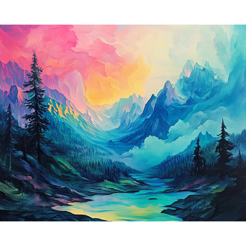 Mountain Forest Painting By Number 2