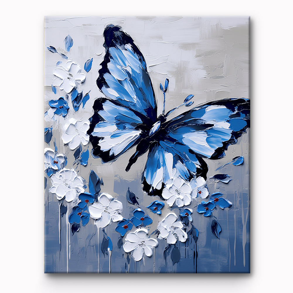 Blue Butterfly Painting By Number 1