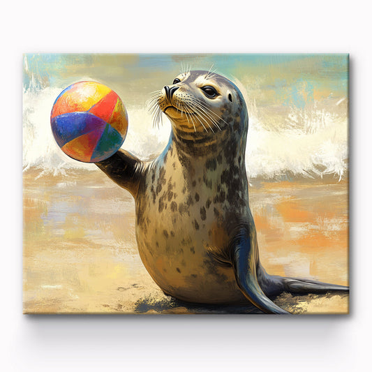 Seal Playing Pickleball Painting By Number 1