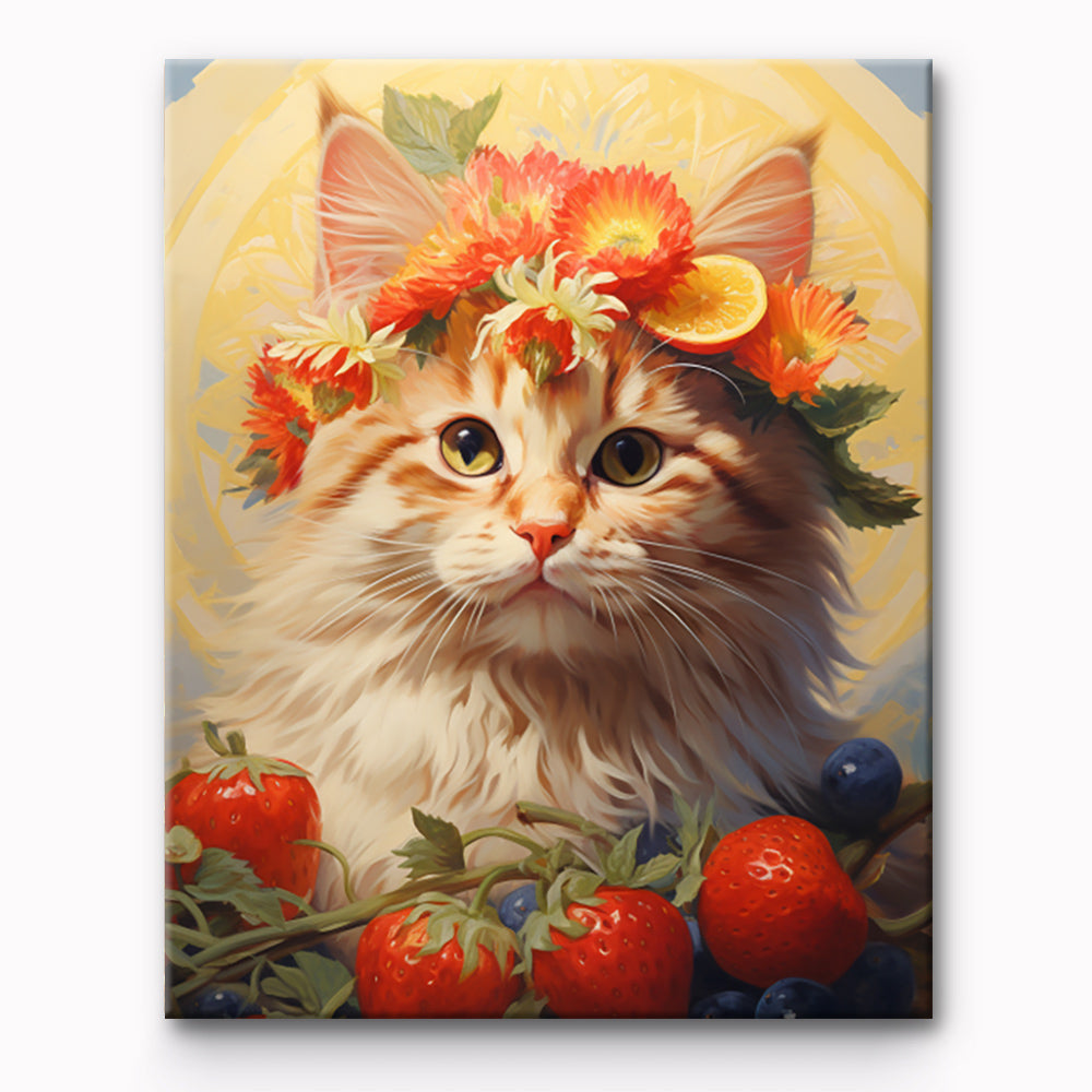 Flower Cat Painting By Number 1