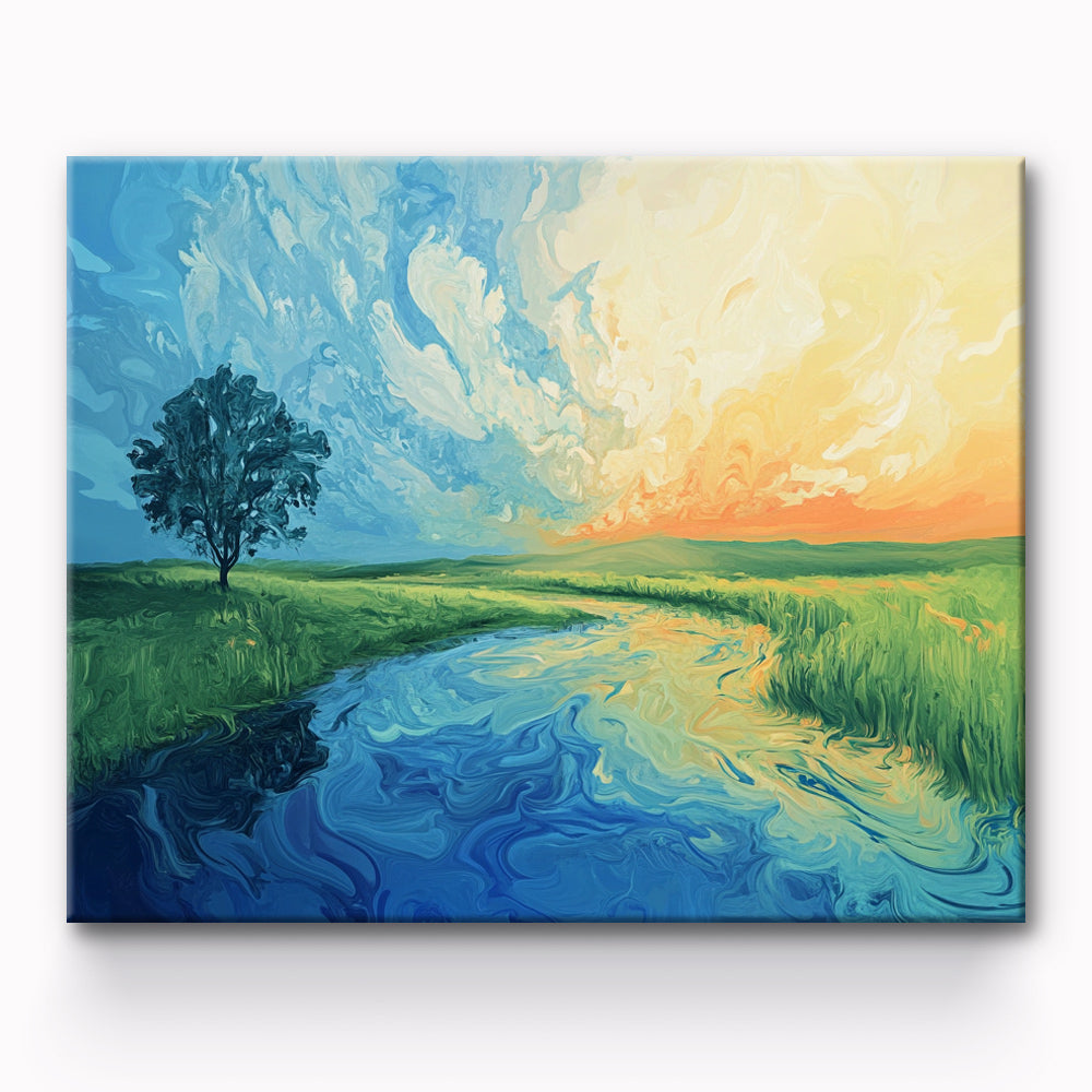 Spring Lakeside Painting By Number 1