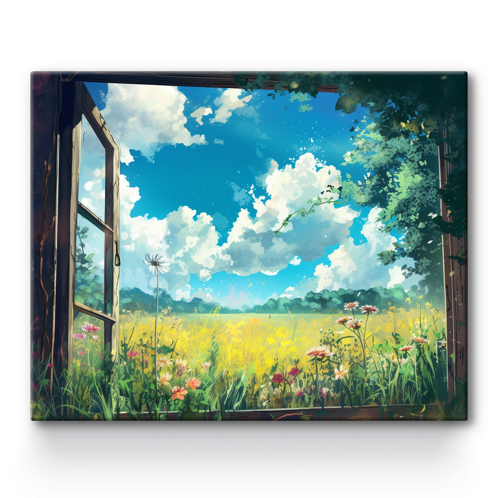 Rural Landscape Outside The Window Painting By Number 1