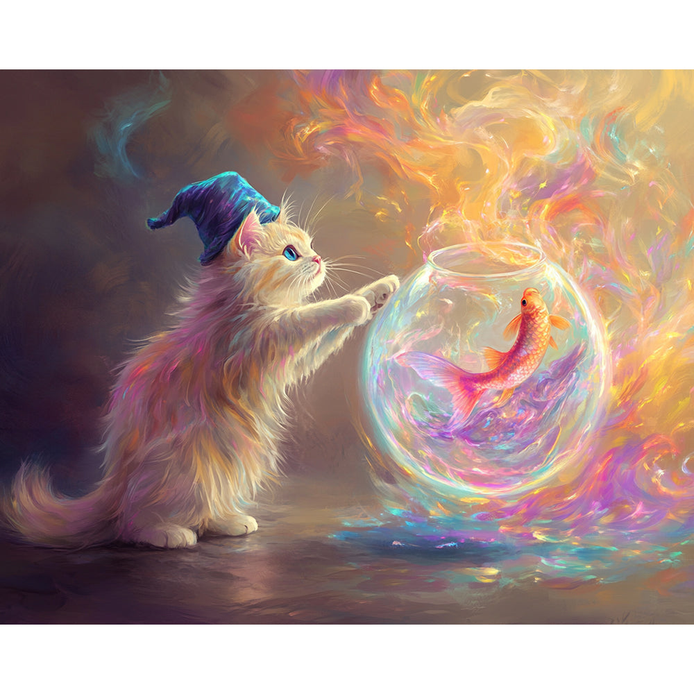 Cat and Goldfish Magic Painting By Number 2