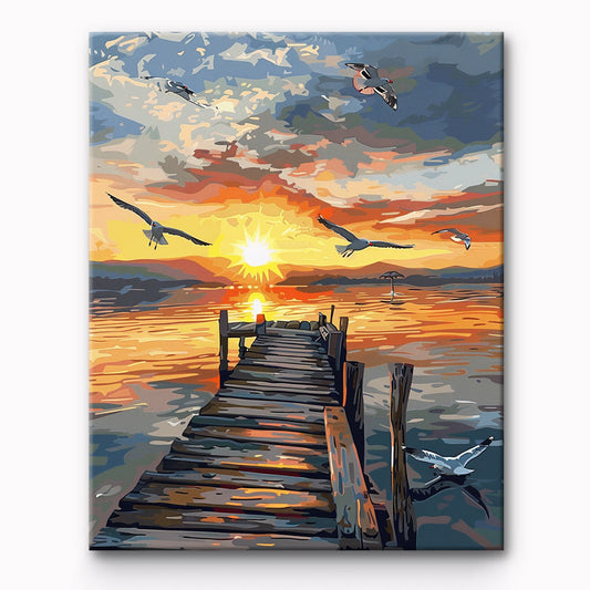 Sunset Marina Painting By Number 1