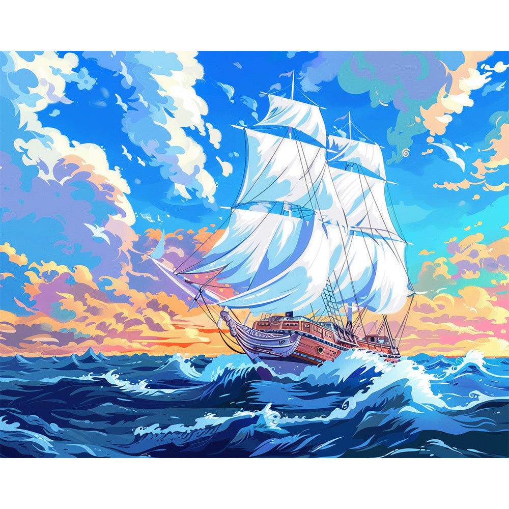 Sailboat Sea Painting By Number 2