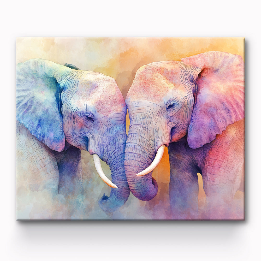 Elephants In Love Painting By Number 1