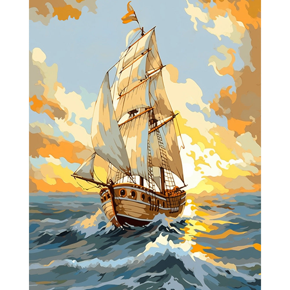 Sailboat Sea Painting By Number 2