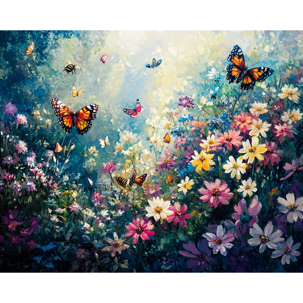 Butterfly in the Flower Painting By Number 2
