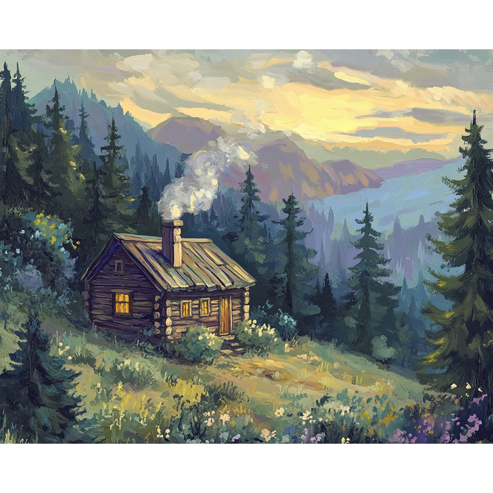 House in the Woods Painting By Number 2