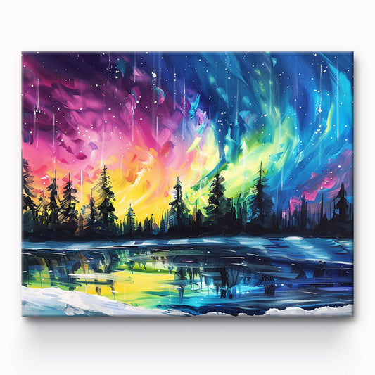 Aurora And The Trees Painting By Number 1