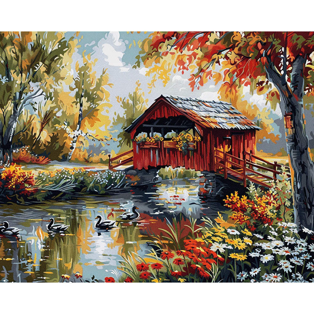 Country Cottage Painting By Number 2