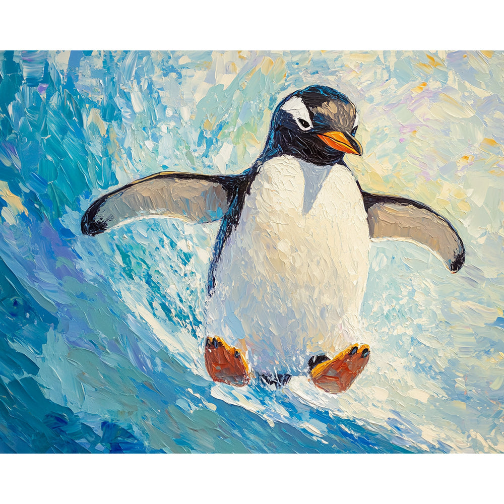 Surfing Penguin Painting By Number 2