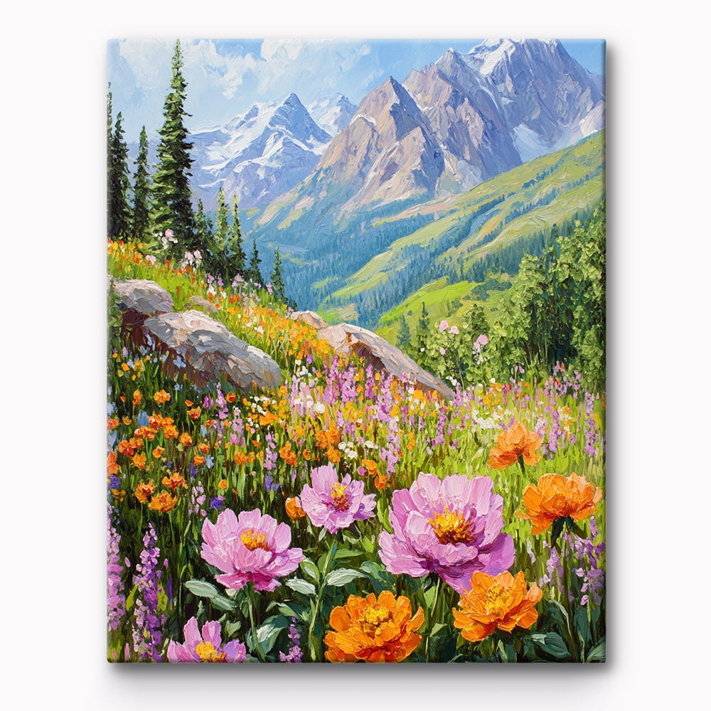 Flower Mountains Painting By Number 1