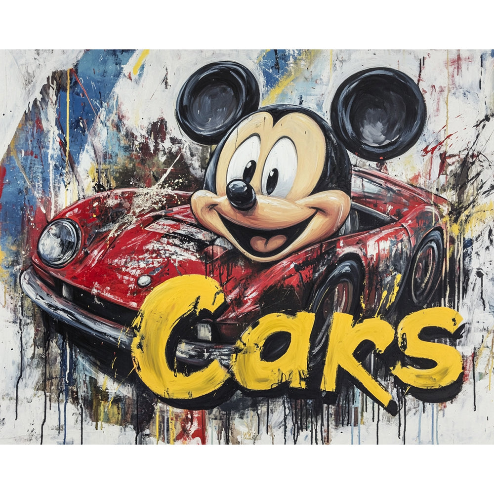 Mickey Mouse Love Drift Painting By Number 2