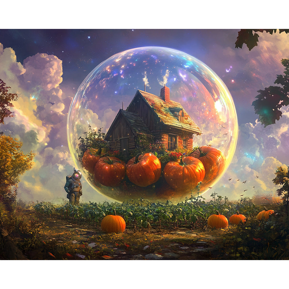 Fantasy Bubble Pumpkin House Painting By Number 2