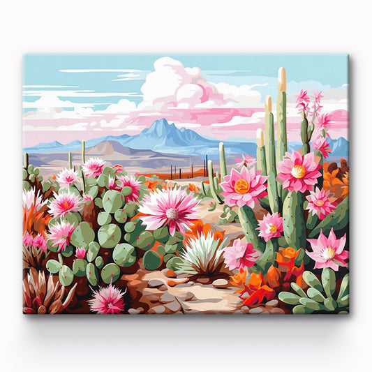 Cactus In The Desert Painting By Number 1