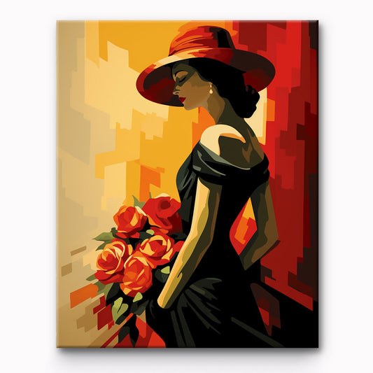 Flower Girl Painting By Number 1